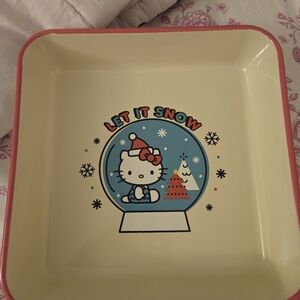 Hello Kitty Square Globe Let it Snow Baking Dish